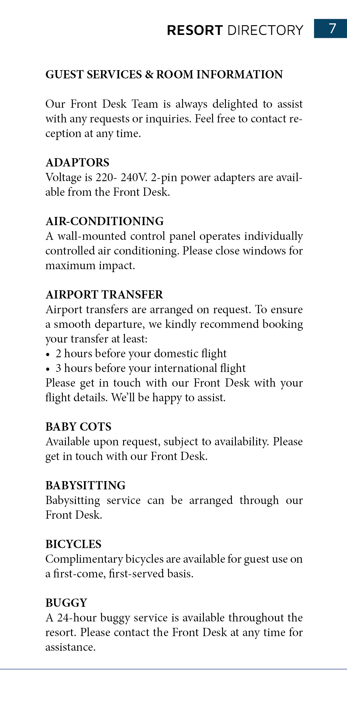 Bliss Hoi An Resort Directory - Facilities